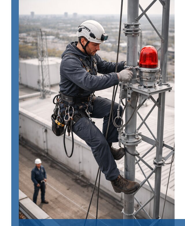 Монтаж заградительных огней и обслуживание объектов в Лыткарине
