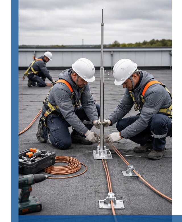 Монтаж молниезащиты на кровле в Лыткарине под ключ с гарантией