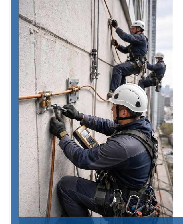 Монтаж системы заземления здания и молниезащиты в Лыткарине