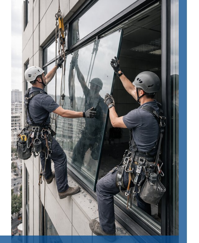 Замена стеклопакетов на высоте в Лыткарине от 5634 р. | ВЫСОТНИК-Лтк