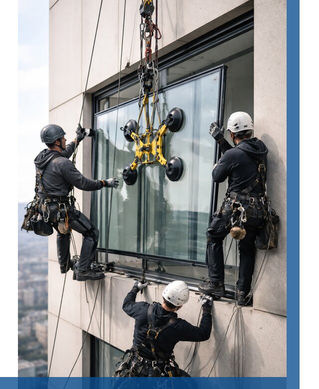 Монтаж стеклопакетов на высоте в Лыткарине от 3278 р. | ВЫСОТНИК-Лтк