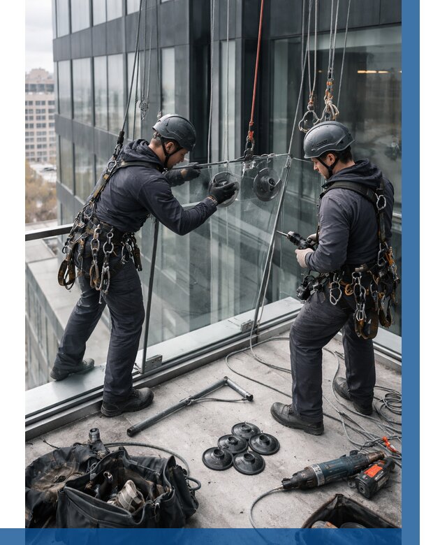 Монтаж стеклянных ограждений в Лыткарине от 2561 р. | ВЫСОТНИК-Лтк