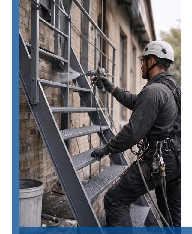 Покраска и антикоррозионная защита пожарных лестниц в Лыткарине