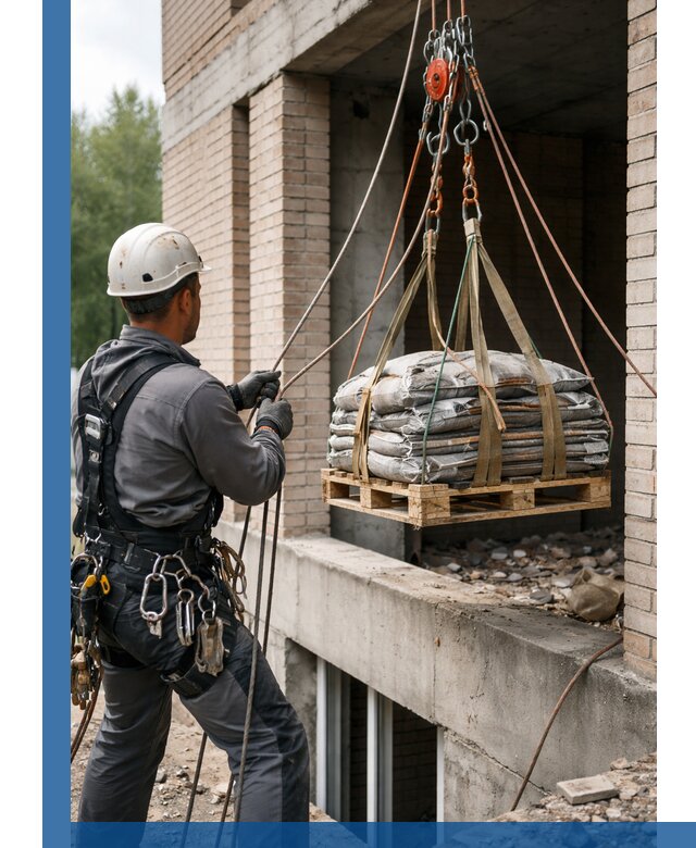 Подъем материалов на этаж веревками в Лыткарине оперативно