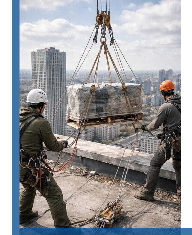 Подъем и монтаж крупногабаритных грузов на крышу в Лыткарине