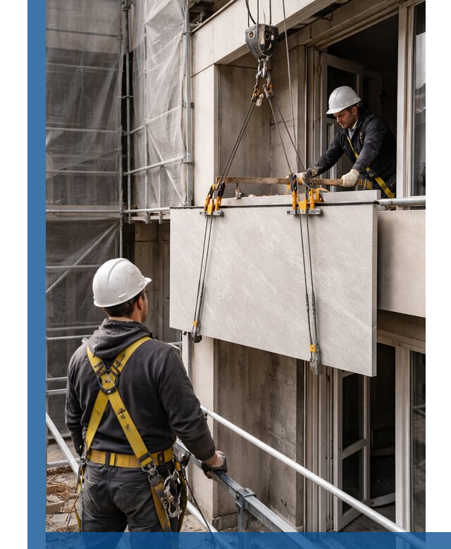 Подъем керамогранита на этаж в Лыткарине грузчиками и техникой