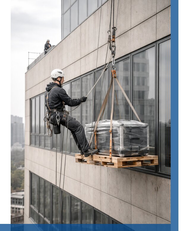 Спуск груза по фасаду в Лыткарине от 3585 р. | ВЫСОТНИК-Лтк