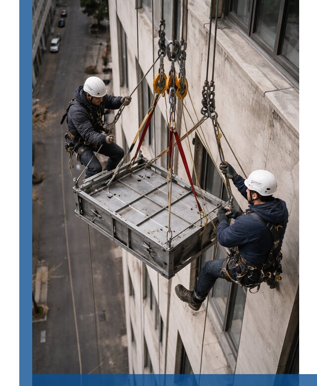 Спуск и подъем грузов по фасаду в Лыткарине для зданий