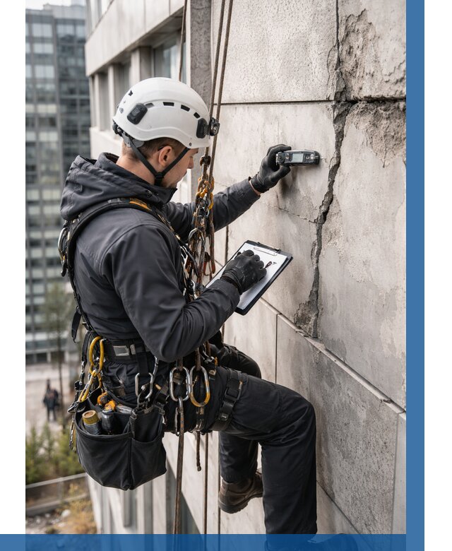 Обследование фасада альпинистами в Лыткарине от 123 р. | ВЫСОТНИК-Лтк