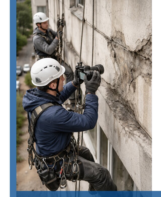 Фотофиксация дефектов фасада с высотной съемкой в Лыткарине