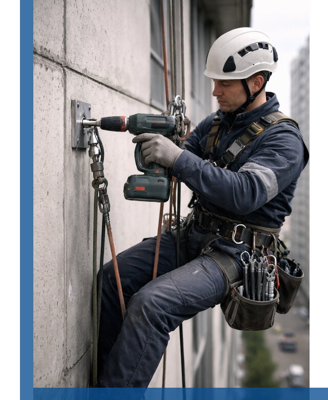 Установка анкерных точек для высотных работ в Лыткарине